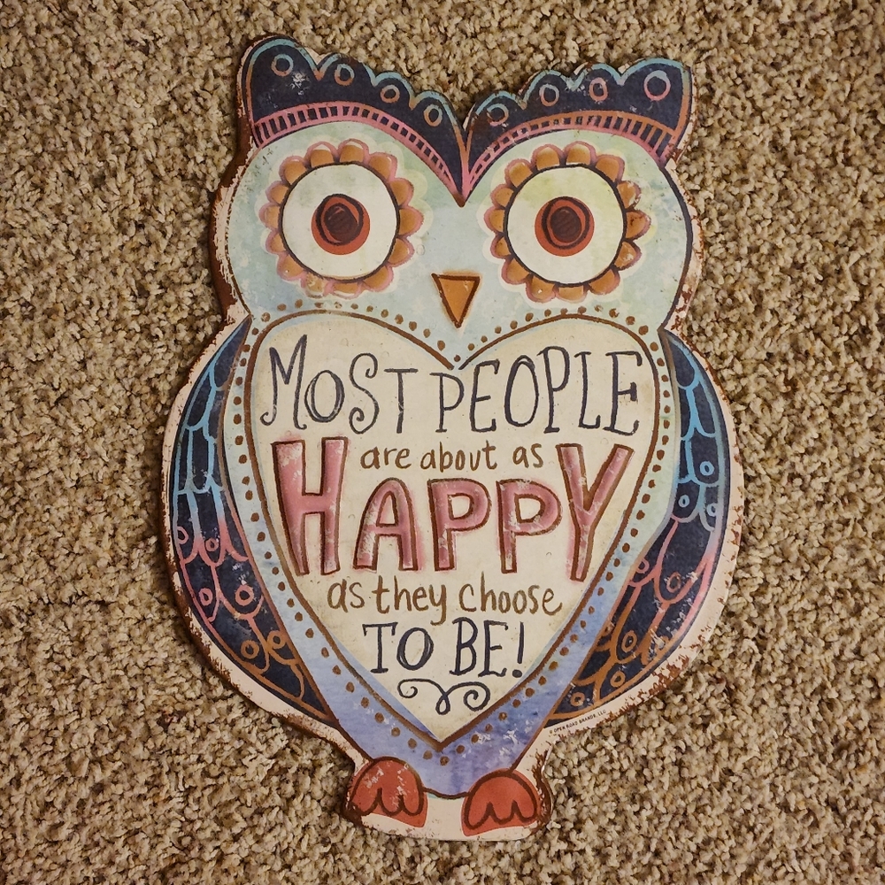 Adorable Metal Owl Sign